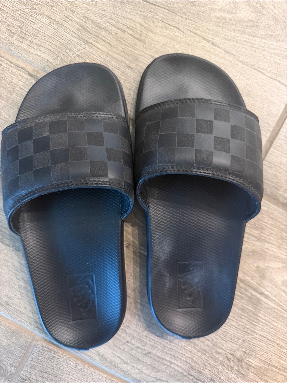 Vans Black Checkered Slip-On Slides